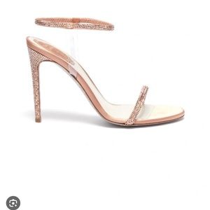 NEW in box! René Caovilla Elastica Beige Satin Parfum Mix Strap 39